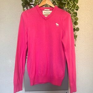 Abercrombie & Fitch Pink V-Neck Sweater